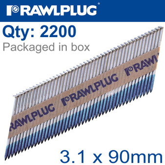 TIMBER NAILS CLIPPED GALV 3.1MM X 90MM 2200 PER BOX WITH X2 FUEL CELLS