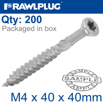 R-DSX DECKING  SCREWS M4 X 40X40 A2 SS X200-BOX