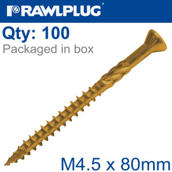 R-DSX DECKING  SCREWS M4.5 X 80X48 GINGER RUSPERT X100-BOX