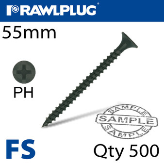 DRYWALL SCREW FINE THREAD 3.5MMX55MM X500-BOX