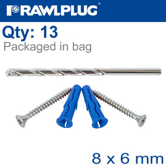 HANGING BASKET KIT UNO-08 X6 WITH SCREWS AND 8MM DRILL BIT