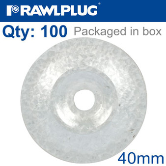 ROUND STEEL WASHER 40MM/6,5MM WITH ALUM-ZINC COATING X100-BOX