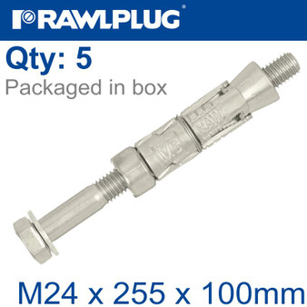 RAWLBOLT M24X255X100MM X5-BOX (38MM HOLE)