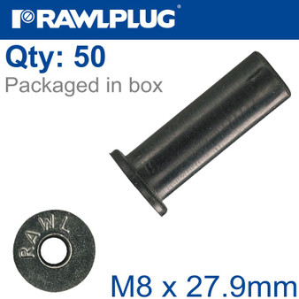 RAWLNUT M8X27.9MM X50-BOX