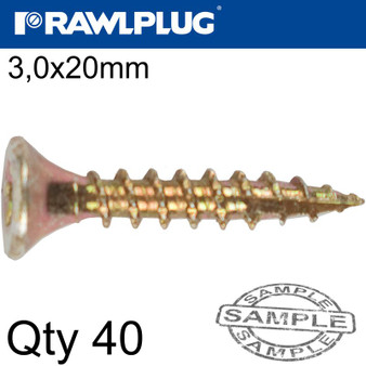 R-TS CHIPBOARD HD SCREW 3.5X20MM X40 PER BAG