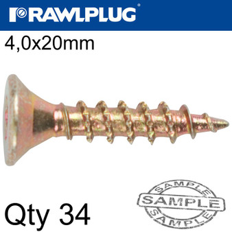 R-TS CHIPBOARD HD SCREW 4.0X20MM X40 PER BAG