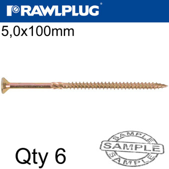 R-TS CHIPBOARD HD SCREW 5.0X100MM X6 PER BAG