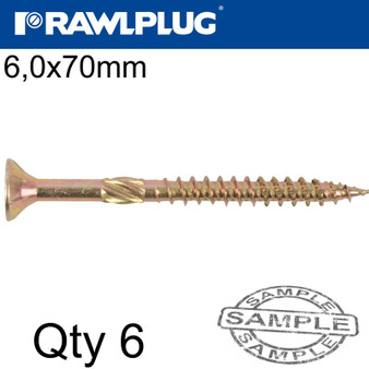 R-TS CHIPBOARD HD SCREW 6.0X70MM X6 PER BAG