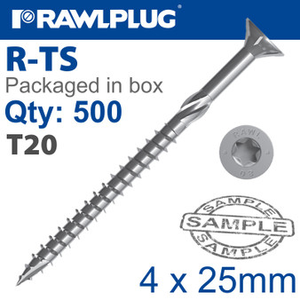 TORX T20 CHIPBOARD SCREW 4.0X25MM X500-BOX