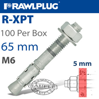 THROUGHBOLT M6X65X5MM X100 -BOX