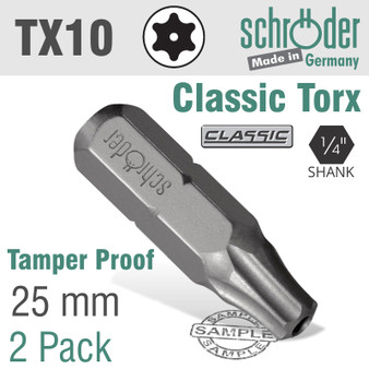 TORX TAMPER RESIST T10H 25 2CD