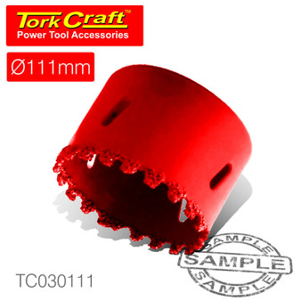 HOLE SAW CARBIDE GRIT 111MM -RED