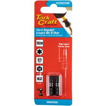 TORX TX 30 IMPACT BIT 25MM 2PC CARDED