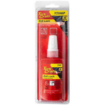 BOLT LOCK HIGH STRENGTH FOR LARGE SIZED THREADS - RED - 50G (CARDED)