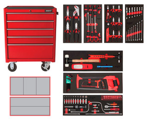 100 Piece SAE Starter Kit - 7 Drawer Roller Cabinet