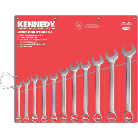 Kennedy 2650mm CV COMBINATION SPANNER SET 11PC