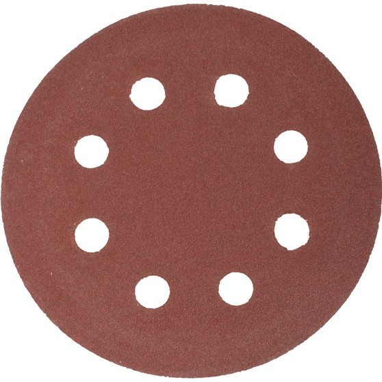 SANDING DISC 115MM 240 GRIT WITH HOLES 10/PK HOOK AND LOOP