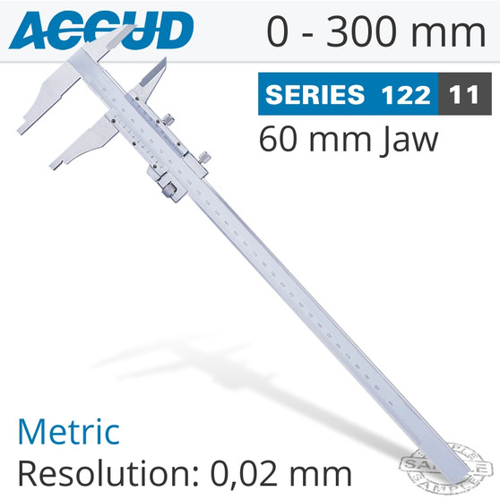 VERNIER CALIPER 300MM 0.03MM ACC. FINE ADJ. 0.02MM GRAD. S/STEEL VERNIER CALIPER 300MM 0.03MM ACC. FINE ADJ. 0.02MM GRAD. S/STEEL