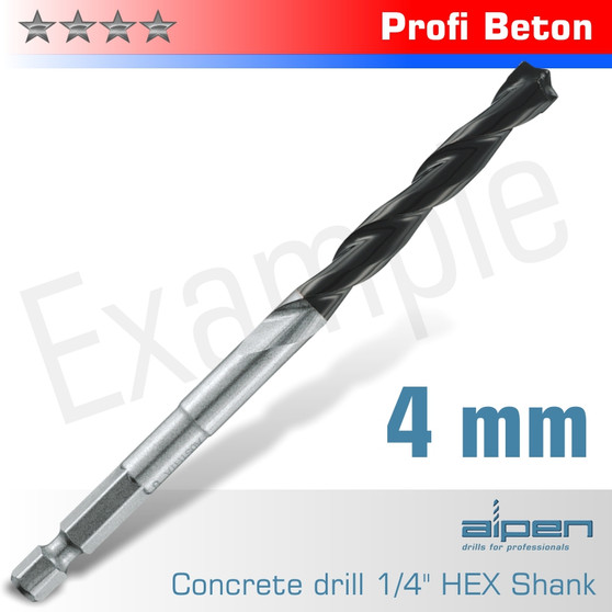 CONCRETE PROFI BETON DRILL BIT 4MM HEX SHANK