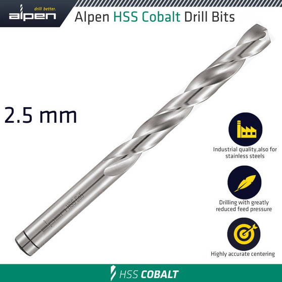 HSS COBALT DRILL BIT 2.5MM