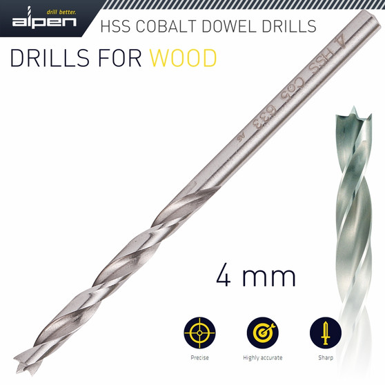 HSS COBALT WOOD DRILL BIT 4MM