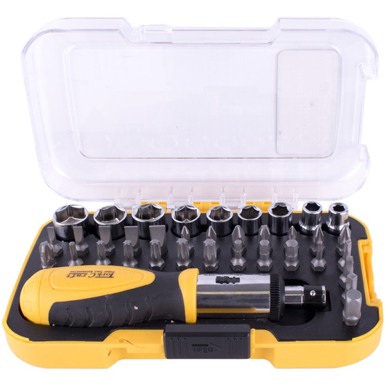 SCREWDRIVER RATCHET BIT SET 37PC