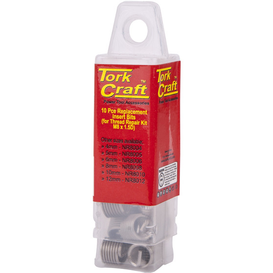 THREAD REPAIR KIT M8 X 1.5D REPLACEMENT INSERTS 10PCE THREAD REPAIR KIT M8 X 1.5D REPLACEMENT INSERTS 10PCE