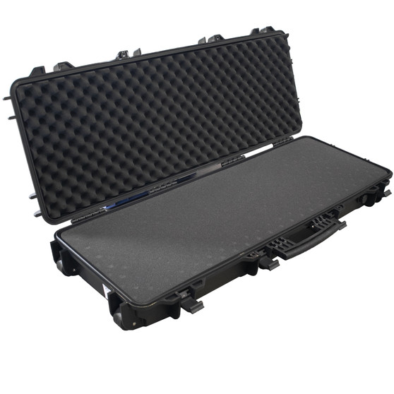 PLASTIC CASE 1040 X 350 X 130MM OD WITH FOAM BLACK RIFLE CASE WATER &