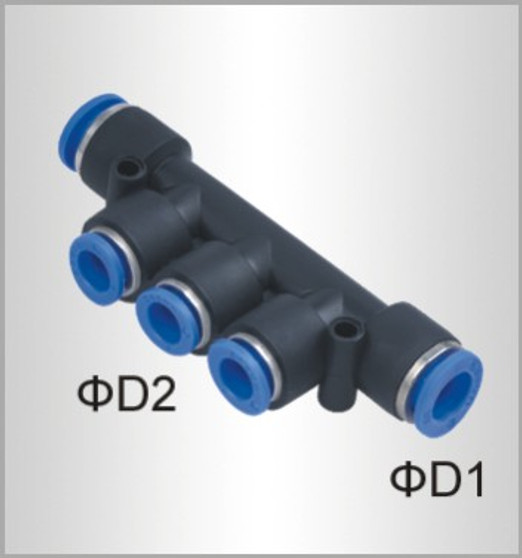 PU HOSE FITTING MANIFOLD 8MM-6MM