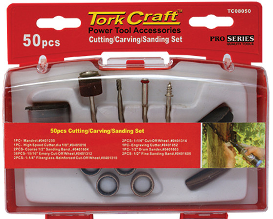 CUTTING CARVING SANDING SET 50 PCE MINI