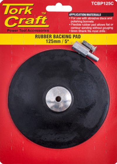 BACKING PAD RUBBER 125MM W/ARBOR