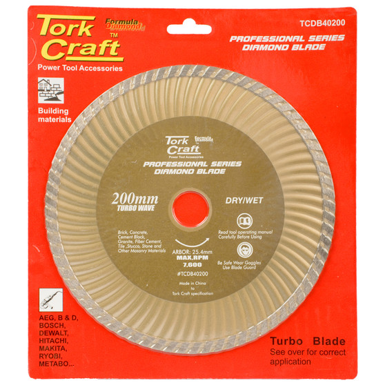 DIAMOND BLADE 200X25.4MM TURBO