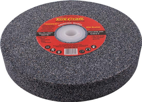 GRINDING WHEEL 150X25X32MM BORE COARSE 36GR W/BUSHES FOR BENCH GRINDER