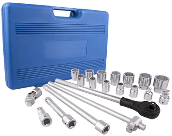 SOCKET SET 20PC 3/4' DRIVE 6PT 19 - 50MM IN BLOW MOULD CASE