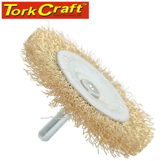 WIRE WHEEL BRUSH 63MM X 6MM SHAFT BLISTER