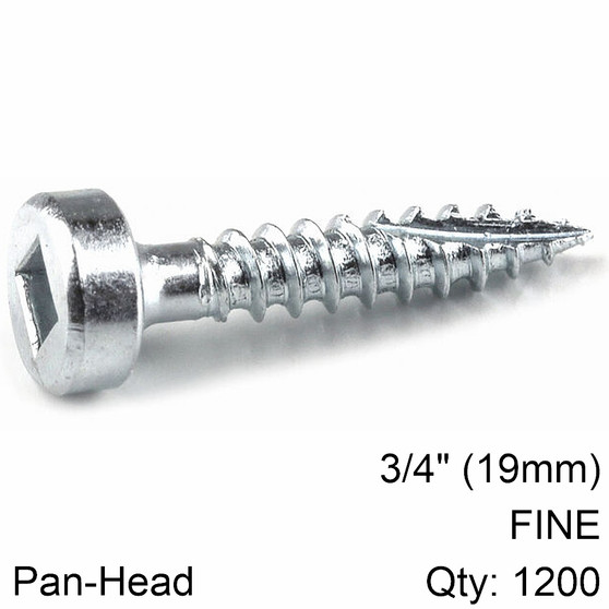 KREG POCKET HOLE SCREWS 75' #6 FINE PAN HEAD 1200CT