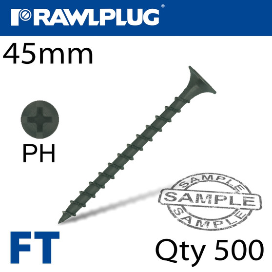 DRYWALL SCREW COARSE THREAD 3.5MMX45MM X500-BOX