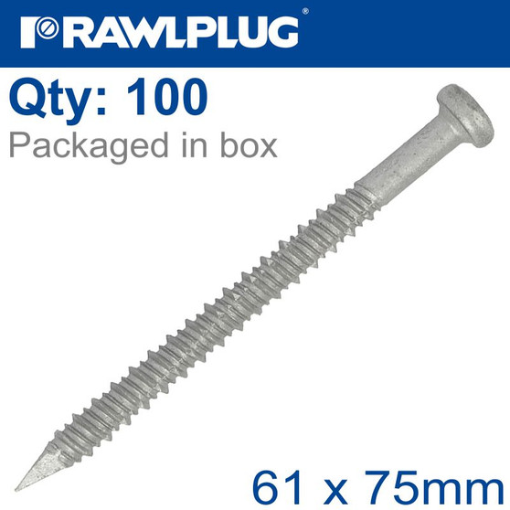 SCREW FOR CONCRETE,T256.1X75ZFX100-BOX