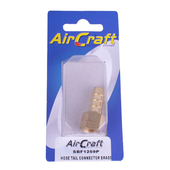 HOSE TAIL CONNECTOR BRASS 1/4F X 10MM 1PC PACK