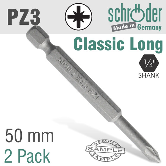 POZI NO.3 x 50MM CLASSIC POWER BIT 2CD