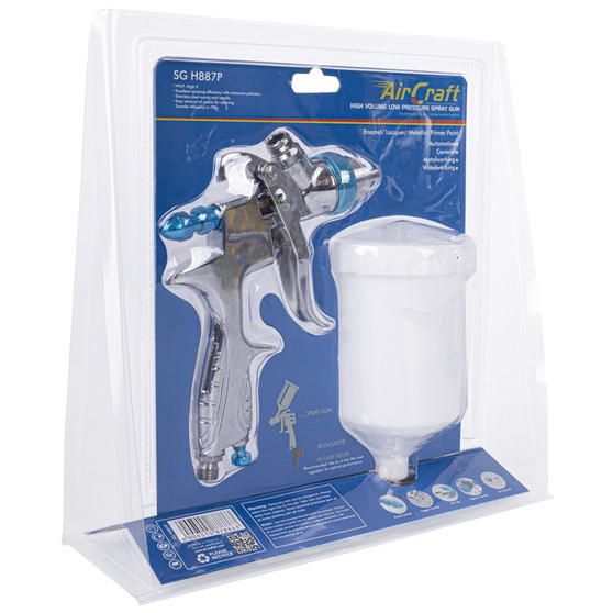 SPRAY GUN HVLP 1.4MM NOZZLE 600CC PLASTIC BLISTER PACK