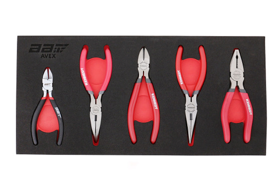 5 Piece Modular Set - Diagonal Cutter, Needle Nose, Snipe Nose and Combination Pliers