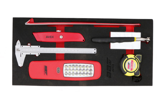 6 Piece Modular Set - Measuring Tools, Inspection Mirror, LED Light and Retractable Knife