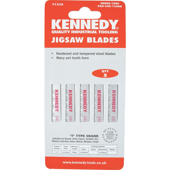 JIGSAW BLADES (FOR USE WITH BOSCH T123X) PACK OF 5