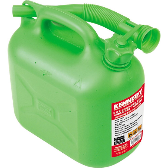 Kennedy 5LTR UNLEADED FUEL CONTAINER  GREEN