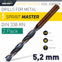 ALPEN SPRINT MASTER DIN 338 5.2MM 2/PACK
