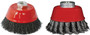 WIRE CUP BRUSH 75MM x M14 CRIMPED & KNOTTED SET 2PCE FOR115 ANGLE GRI