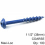 KREG BLUE KOTE POCKET HOLE SCREWS 38MM 1.50' #8 COARSE THREAD MX LOC 1