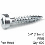 KREG ZINC POCKET HOLE SCREWS 19MM 0.75' #6 FINE THREAD PAN HEAD 500CT