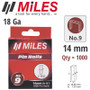 GALV HEADLESS PIN 18G 14MM X 1000PCS MILES NO9